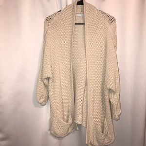 Size large cable knit cream colored cardigan